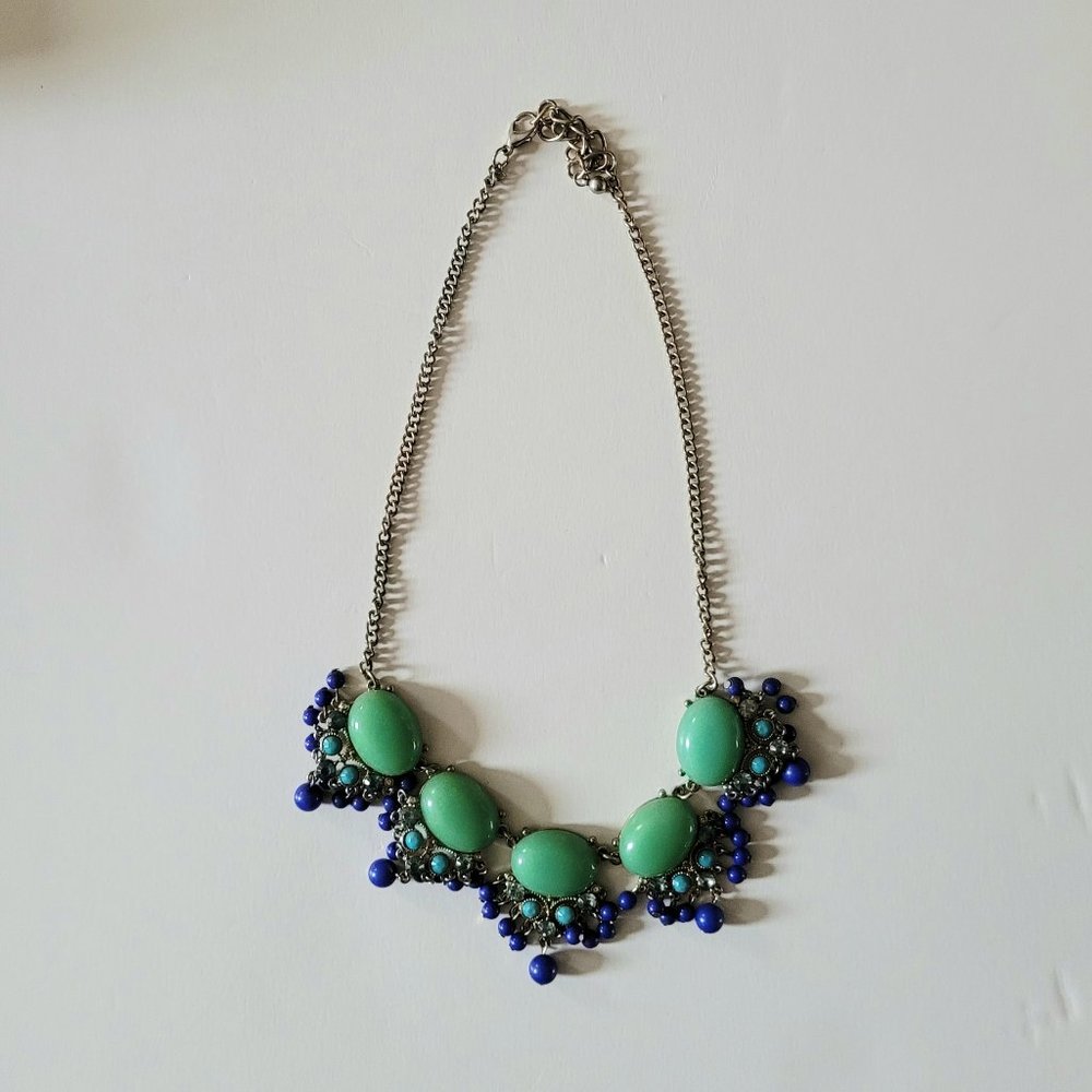 Green and Blue Pendant Choker Necklace